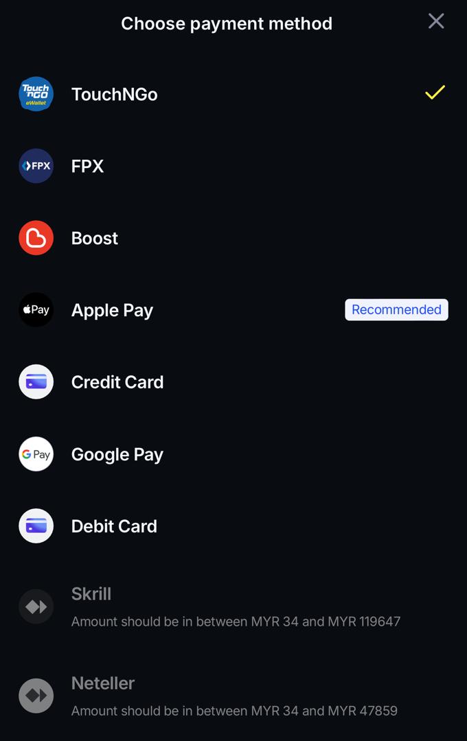 Pilih Touch 'n Go eWallet